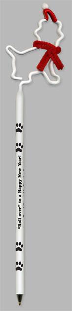 Puppy Dog With Santa Hat Promotional Pen, Fun, Shaped, Novelty Pens.