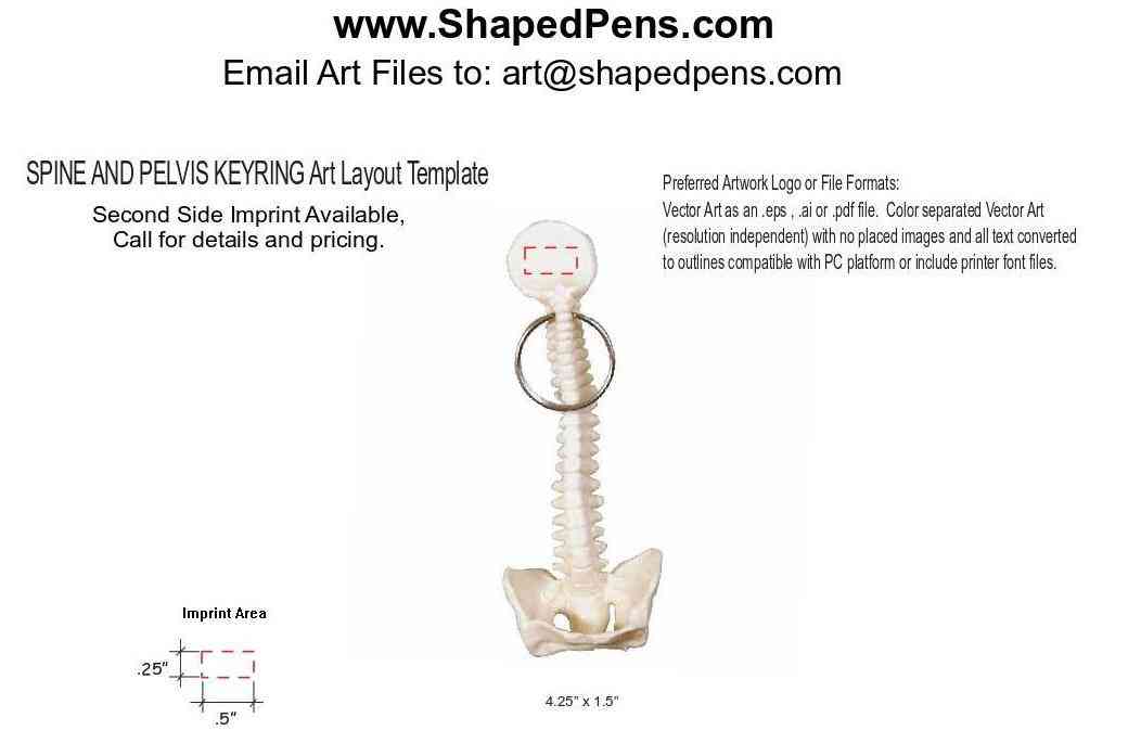 Spine Bone Keyring Keychain Art Template